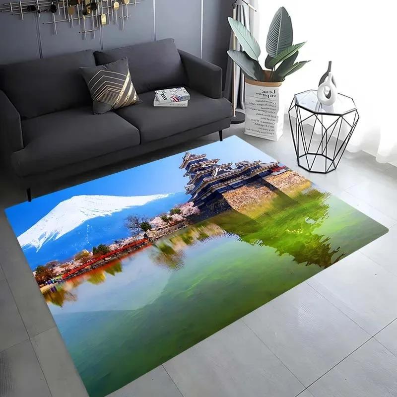 Cherry Blossom Landscape Pattern Floor Mat Door Front Decoration Home Living Room Floor Mat