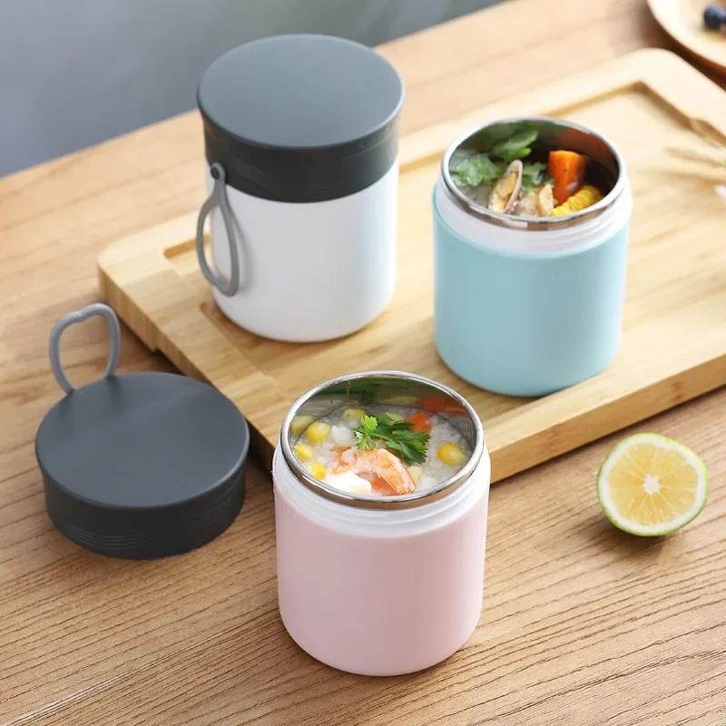 450ml Small Solid Color Microwave Sealed Lunch Box Mini Cooler for Work Soup Cup Portable Breakfast Cups Convenience Tools