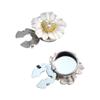 X6HE 2pcs Women's Shirt Button Cover, Floral Cufflinks With Sparkling Diamonds, Gold and Silver Cufflinks Shirt Button Cover