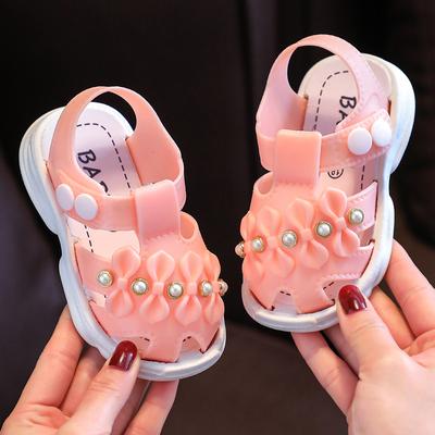 Infant Shoes Girls' Sandals Baby Summer Sandal Flower Soft Rubber Sole Anti-Slip Crib Shoes