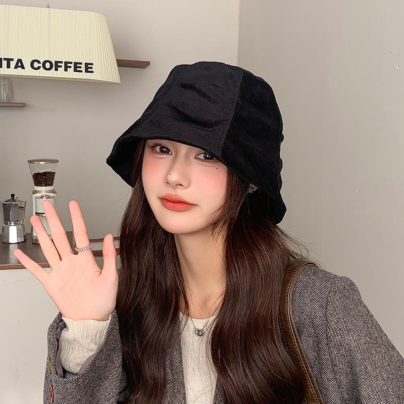 Autumn and Winter Japanese Style Retro All Match Bucket Hat with Big Head Circumference Showing Face and Small Basin Hat