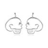 Skull Head Exquisite Earrings For Women Fashion Alloy Dangle Jewelry In Rose Gold