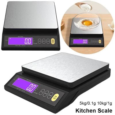 1Pcs 5kg/0.1g 10kg/1g Electronic Kitchen Scale Stainless Steel LCD Display Food Scale High Accuracy Waterproof