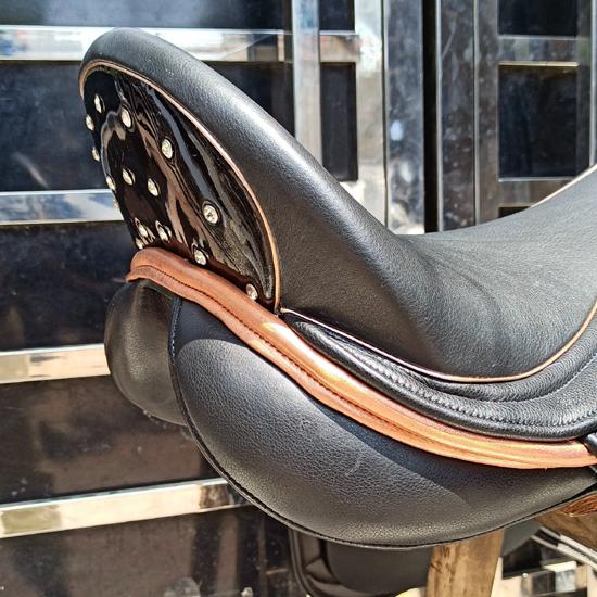 Leather Dressage Double Flap Changeable Gullets Saddle, Size 17", 17.5", 18"