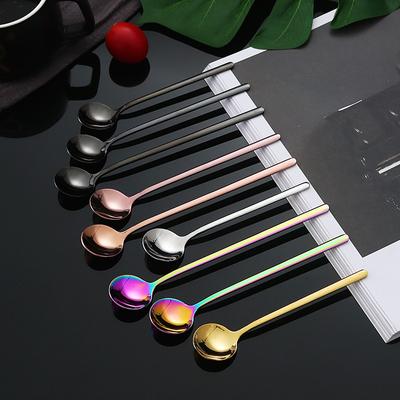 6Pcs Colorful Tea Spoon Stainless Steel Cutlery Set Dessert Spoons for Home Restaurant Nordic Style Small Spoon for Yogurt Ice Cream