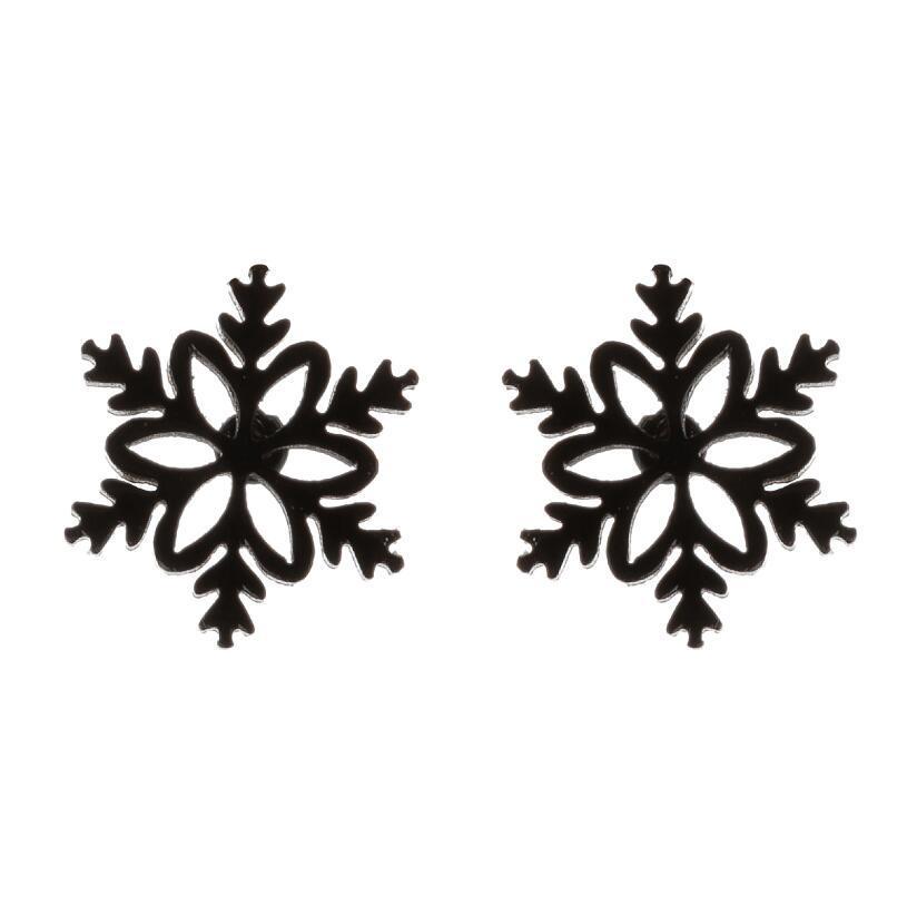 Edelstahl Weihnachts Schneeflocke Ausstanzung Blume Baum Ohrstecker