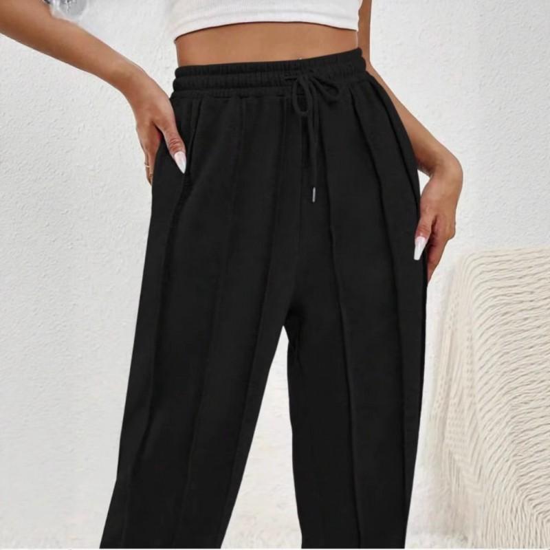 High-Waisted Wide-Leg Pants Women Comfortable Loose Fit Casual Trousers Elastic Waist 2025