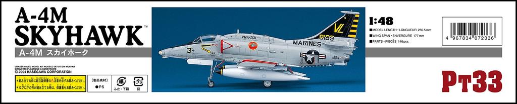 Hasegawa US Marine Corps Skyhawk Plastikmodell PT33 1/48 A-4M