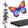 Metal Wind Chime for Outside Butterfly/Red Bird/Hummingbird Hanging Windchimes for Garden Patio Backyard Decor