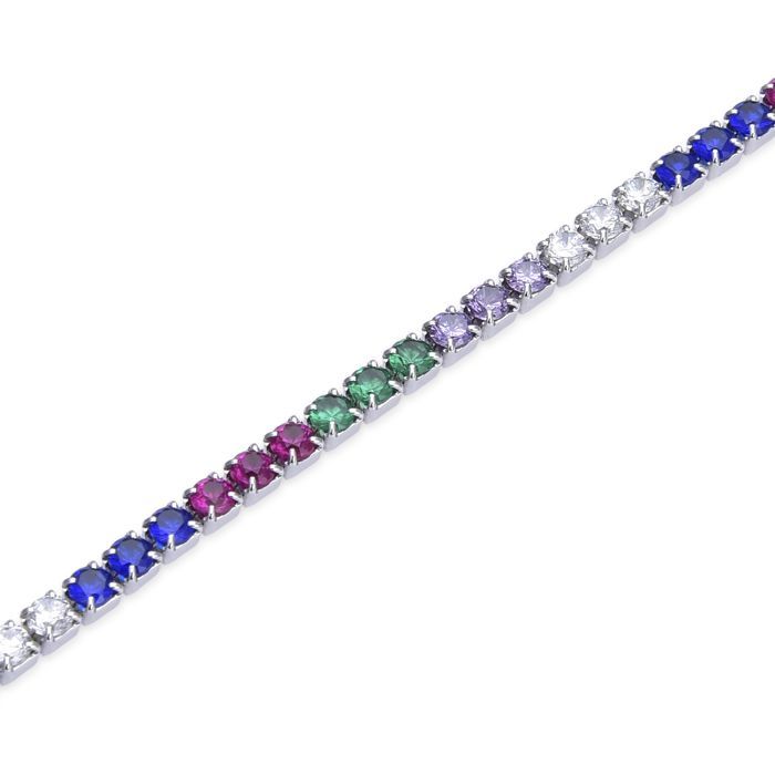Bracelet - LUXENTER - Tahu - Argent 925 - Zircone Multicolore - Plaqué Rhodium