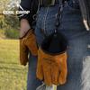 Outdoor Heat-Resistant Cowhide BBQ Gloves - Hangable, Portable, Non-Slip, Genuine Leather Fishing Gloves