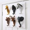 Retro Animal Head Key Hook Up 3D Hat Hanging Rack Creativity Clothes Hook Rack  Wall/Door Decor