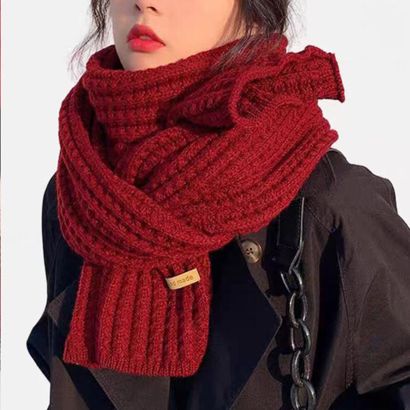 Christmas red plaid scarf women's winter warmth retro senior sense new gift scarf shawl student