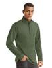 MAGCOMSEN Warm Fleece Sweatshirt for Gym and Army Size L Men's Zip-Up Skiing, Outdoors, Wear, Running, Winter, Green,