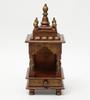 Handmade Wood Mandir: Antique Copper Embossed Wall Shrine