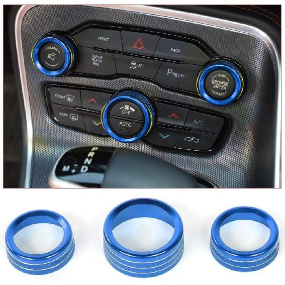 Voodonala Air Conditioner Switch CD Button Knob for Dodge Challenger 2015-2024 Charger Chrysler 300 300s 2015-, for Ram 2013-2018 (Aluminum Alloy