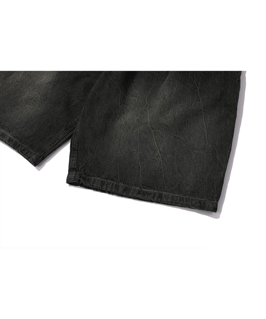CPGN STUDIO Tie-Dye Bermuda Double-Pleated Denim Shorts Black