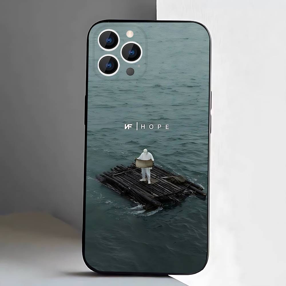 Coque de téléphone pour rappeur NF pour iPhone 17,16,15,14,13,12,11,Pro,XS,Max,XR,Plus,E,SE4,Mini Housse souple noire