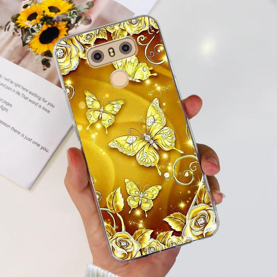 For LG G6 Plus Case LGM-G600K Phone Cases Popular Flower Soft Silicone Clear Protective Shell For LG G6 G 6 LG6 LGG6+ Back Cover