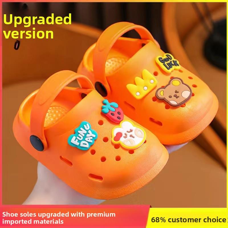Children's Slippers Summer Boys and Girls Cartoon Cute Anti-Slip Open-Toe Clogs Infant Toddler and Big Kids Sandals