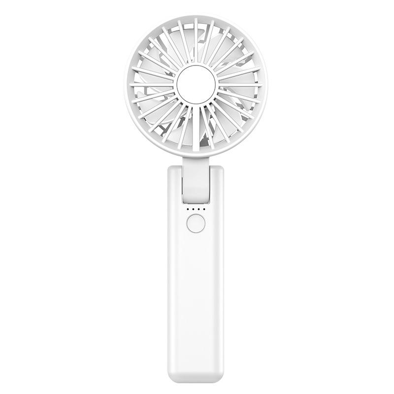 Compact Foldable Dual-Blade Neck-Hanging USB Fan with Hook 80x41x205mm белый