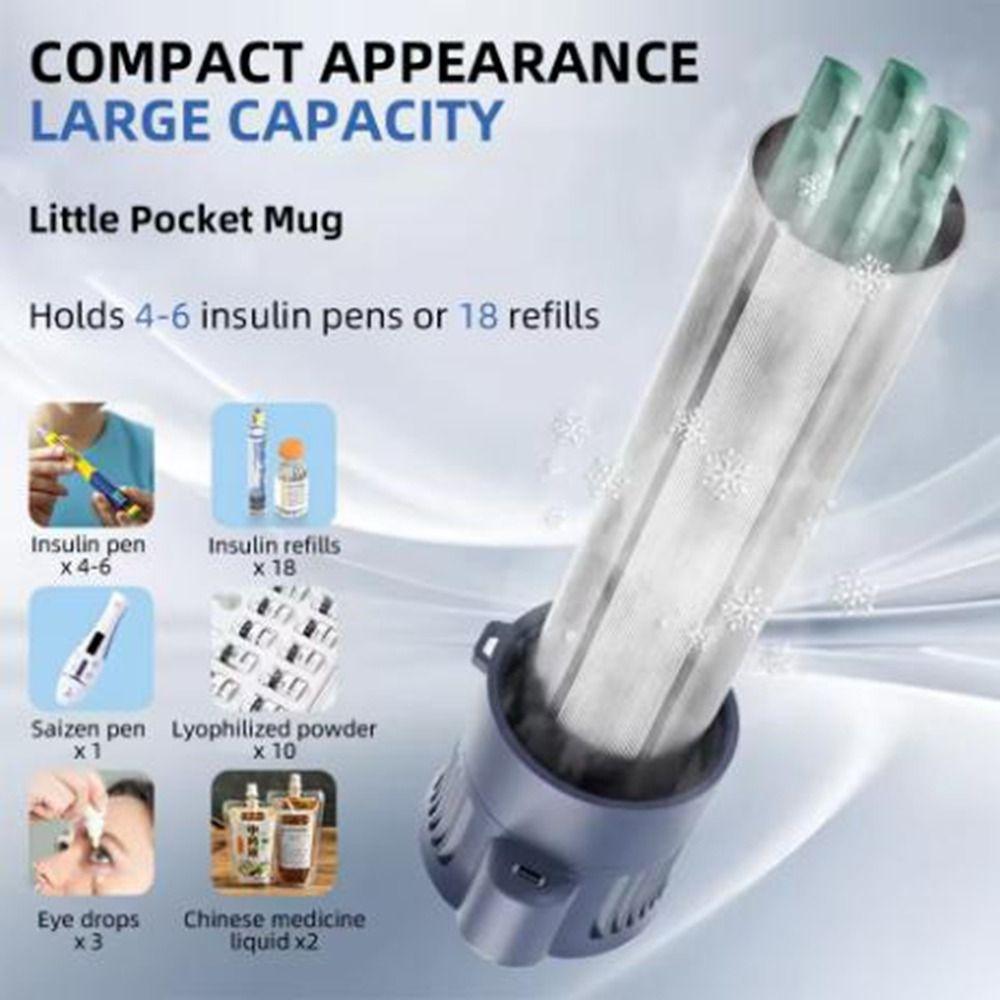 USB Charging Insulin Cooler Box LCD Digital Display Drug Refrigerated Cup  for Home