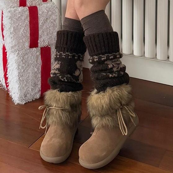 Retro Casual Versatile Snow Boots Women's 2025 Autumn and Winter New Thick-soled Fluffy Plush Thickened Warm Big Cotton Shoes