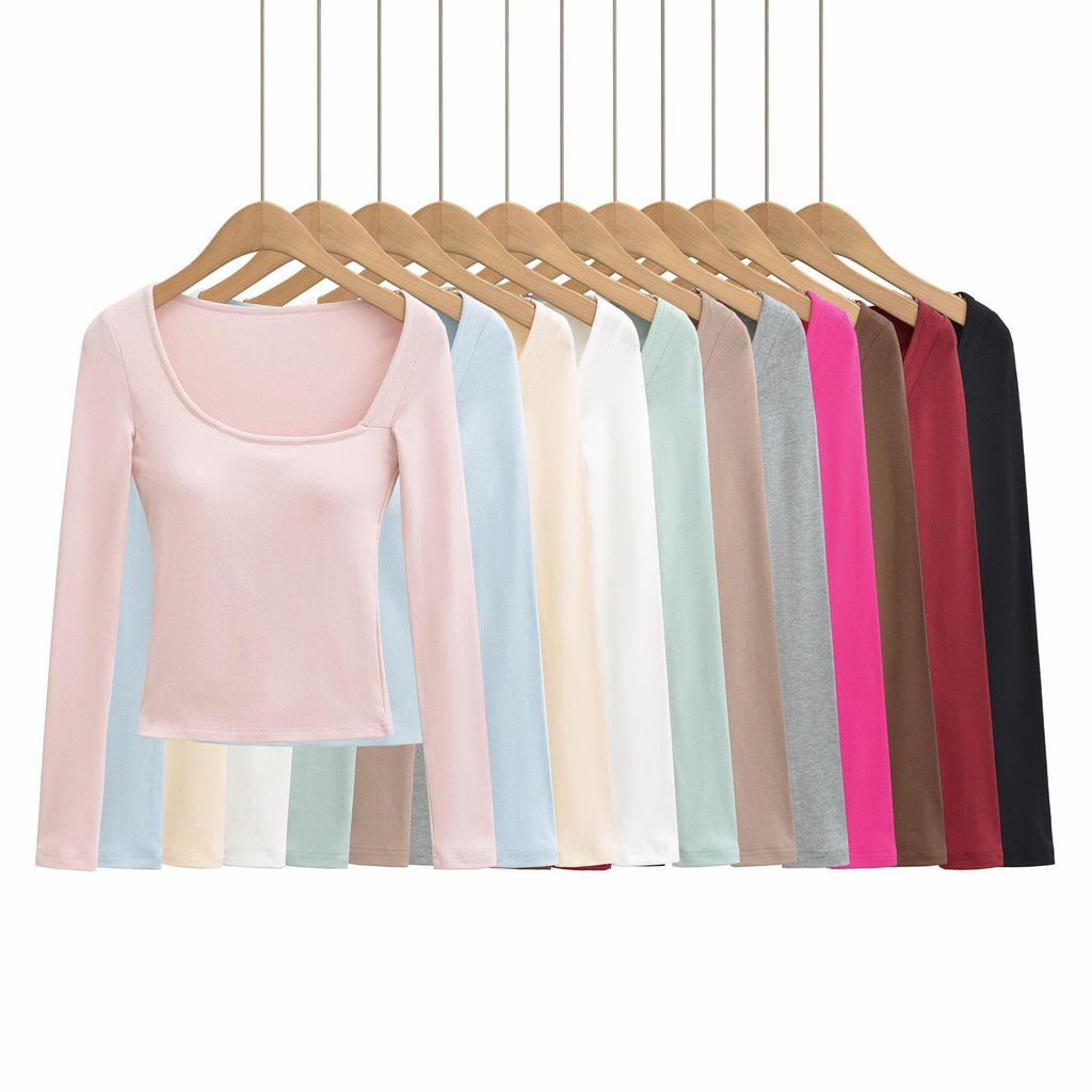 Women's One-Shoulder Long Sleeve Top with Built-in Bra - American Spicy Girl Design, Slim Fit, Autumn