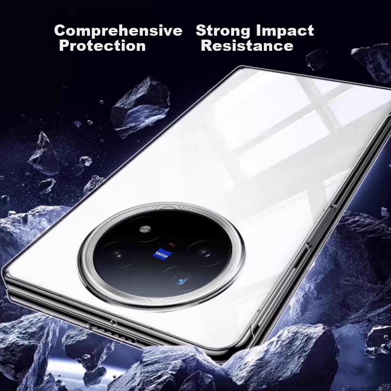 Compatible with vivo X Fold5 Phone Case Protective Cover Shockproof Ultra-thin Foldable Screen Front and Back Case Fully Transparent]