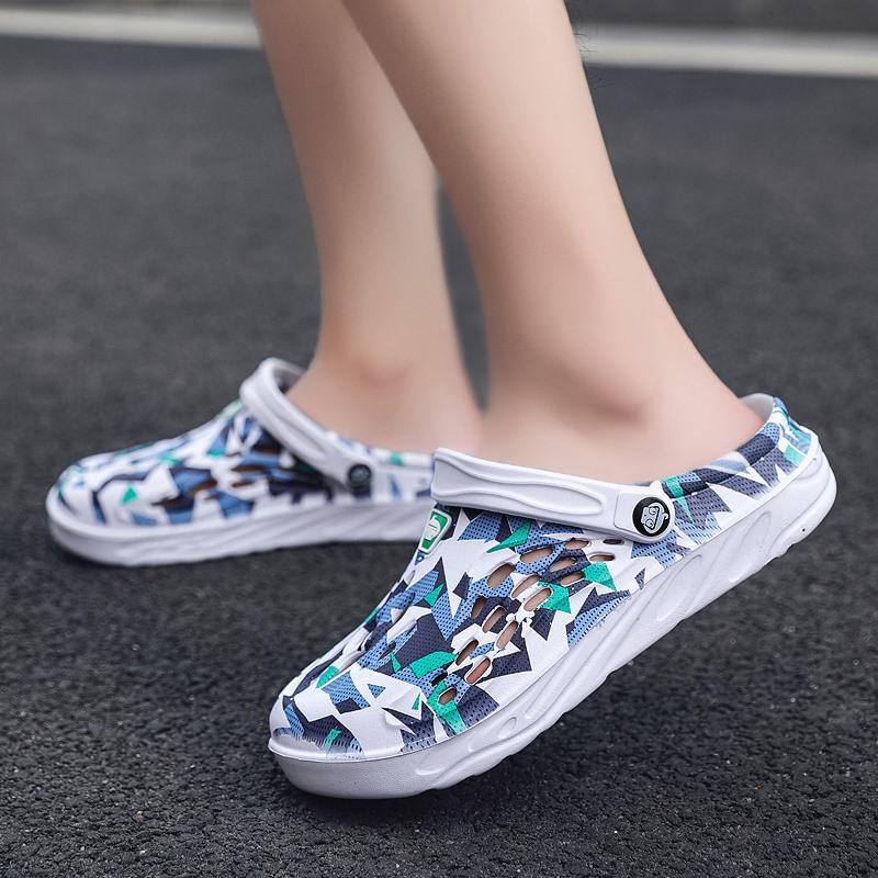 Camouflage Strandschuhe Lochschuhe Einriemen-Sandalen leichte weiche extra große Größe Sandalen