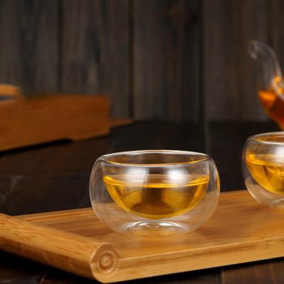 50ml sticlă dublă cu perete transparent lucrat manual rezistent la căldură bere ceai băutură ceașcă de ceai Kungfu Mini whisky ceașcă espresso cafea cești