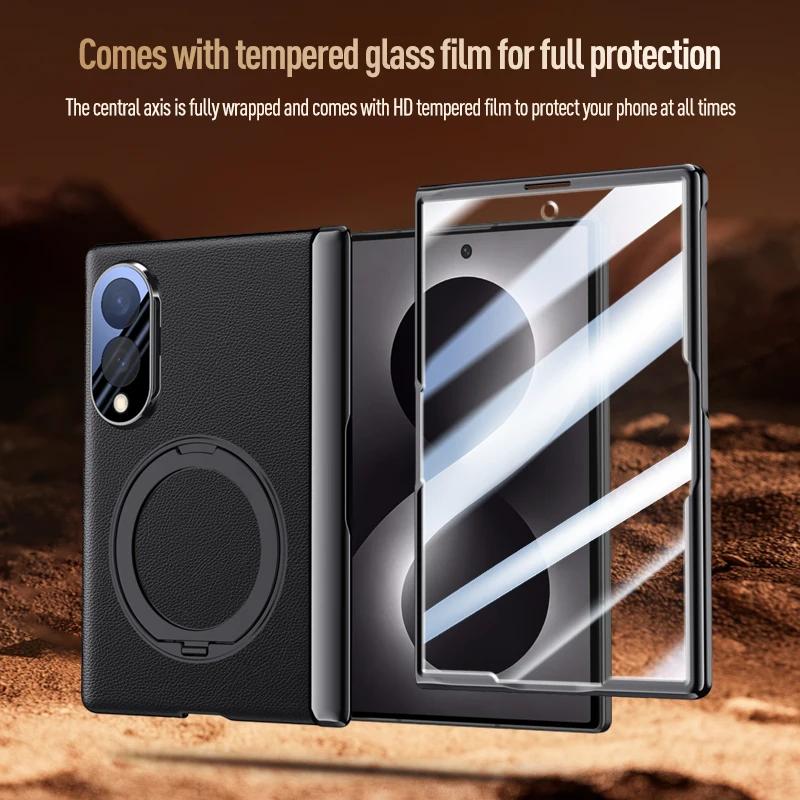 For Samsung ZFold8 Cases Magnetic Rotation Stand Glass Film Case for Samsung Galaxy Z Fold 8 Wide Fold8 Wireless Charging Cover