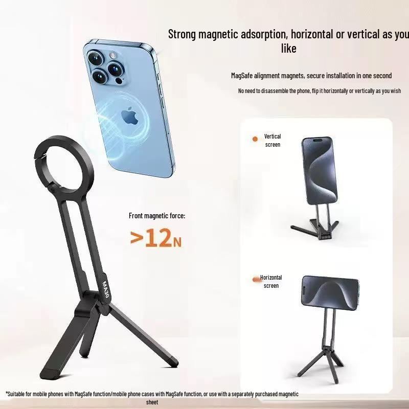 Multifunctional Magnetic Carabiner Phone Holder & Foldable Selfie Stick Plastic