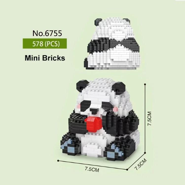 Lovely Panda Micro Building Blocks Kawaii Zoo Animal Educational Decoration Toys Exercise Hands-on Ability for Kids