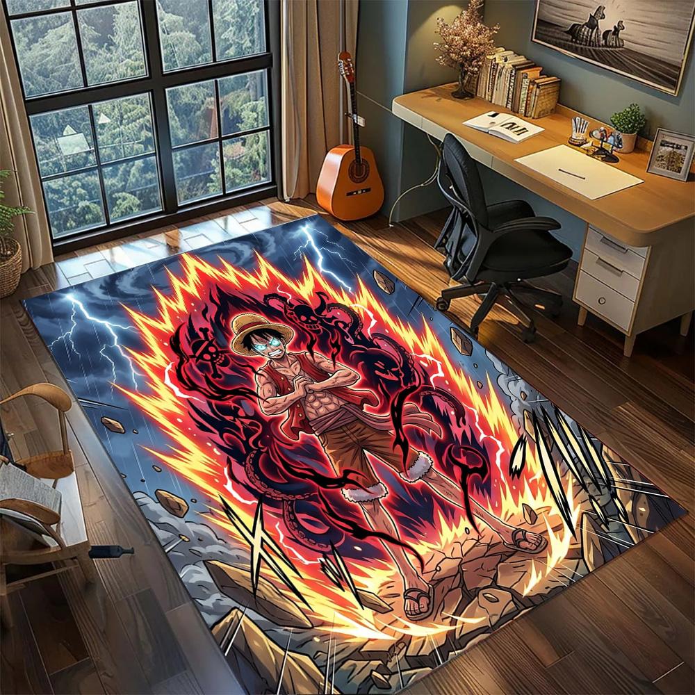 One Piece Luffy Washable Floor Mat Rug Carpet Non Slip Large Area Bedroom Gamer Room Home Decor.-TING