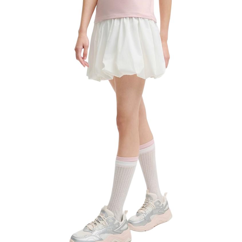 FILA Original High Waist A-Line Pleated Comfortable Slim Fit Casual Skirt Women skirts Cloud-White F51W529304F-WT