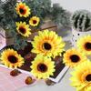 MTLEE 150 Pieces Fake Sunflower Artificial Silk Sunflower Heads Faux Flowers Decoration Yellow Floral Arrangements for Craft Home Party Wedding