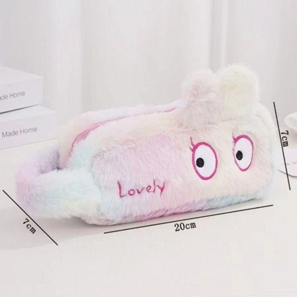 Large Capacity Plush Pencil Case Dirt-proof Cartoon Plush Pen Bag Cute Pencil Pouch  Stationery