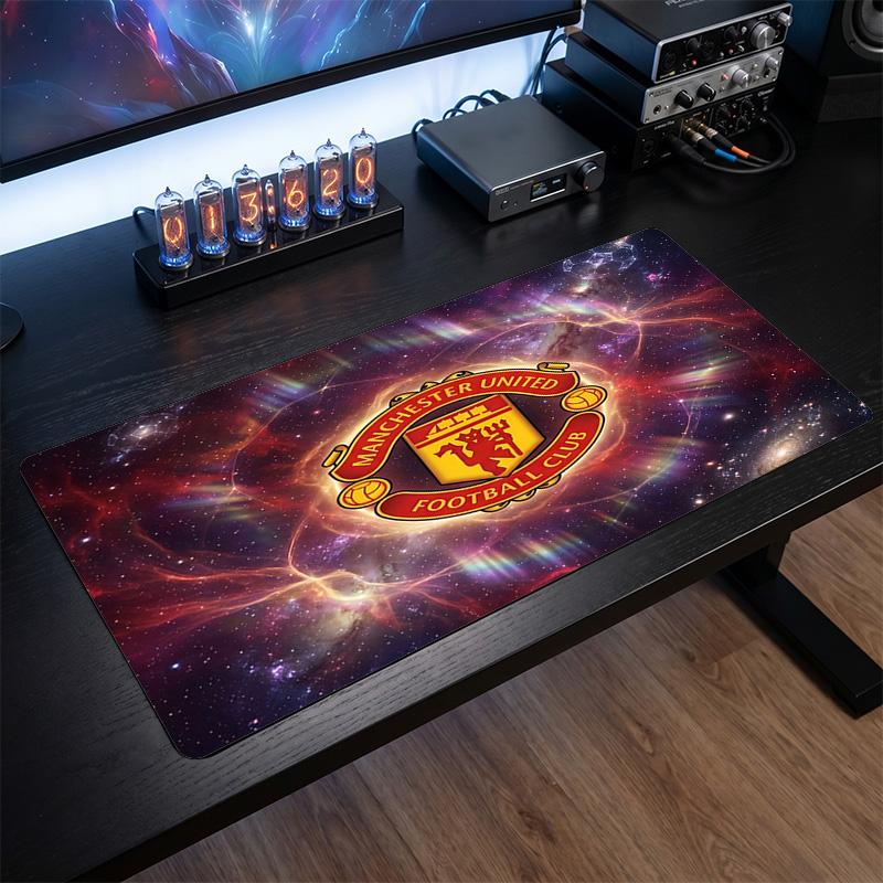 Tappetino Mouse Grande Stampato Manchester United, Tappetino da Scrivania Morbido in Gomma Antiscivolo per Gaming, Decorazione per Ufficio, Laptop, Computer