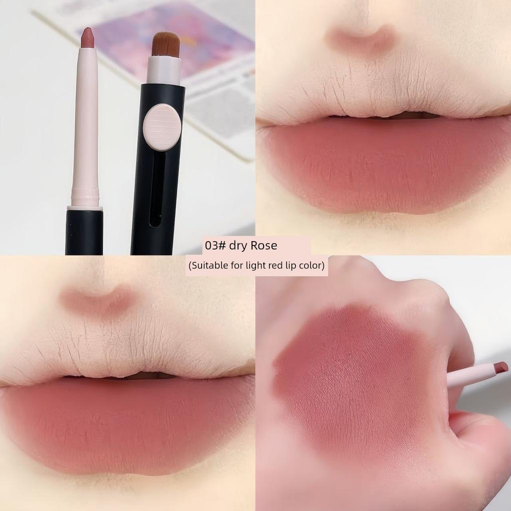 Artist Lip Liner Double-Headed Outline Lip Shape Waterproof No Stain on Cup Long Lasting Color Rendering Plump Lip Matte Novice Decoration