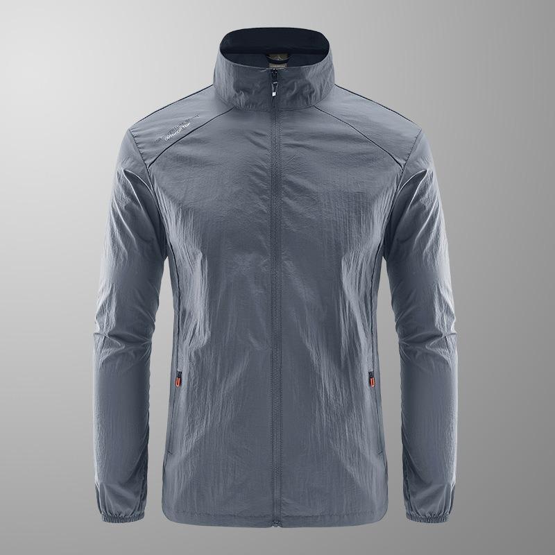 Summer 2025 Men's Clothing Ultra-thin Breathable Stand-up Collar UV Protection Jacket Fishing Suit Men's Skin Clothing