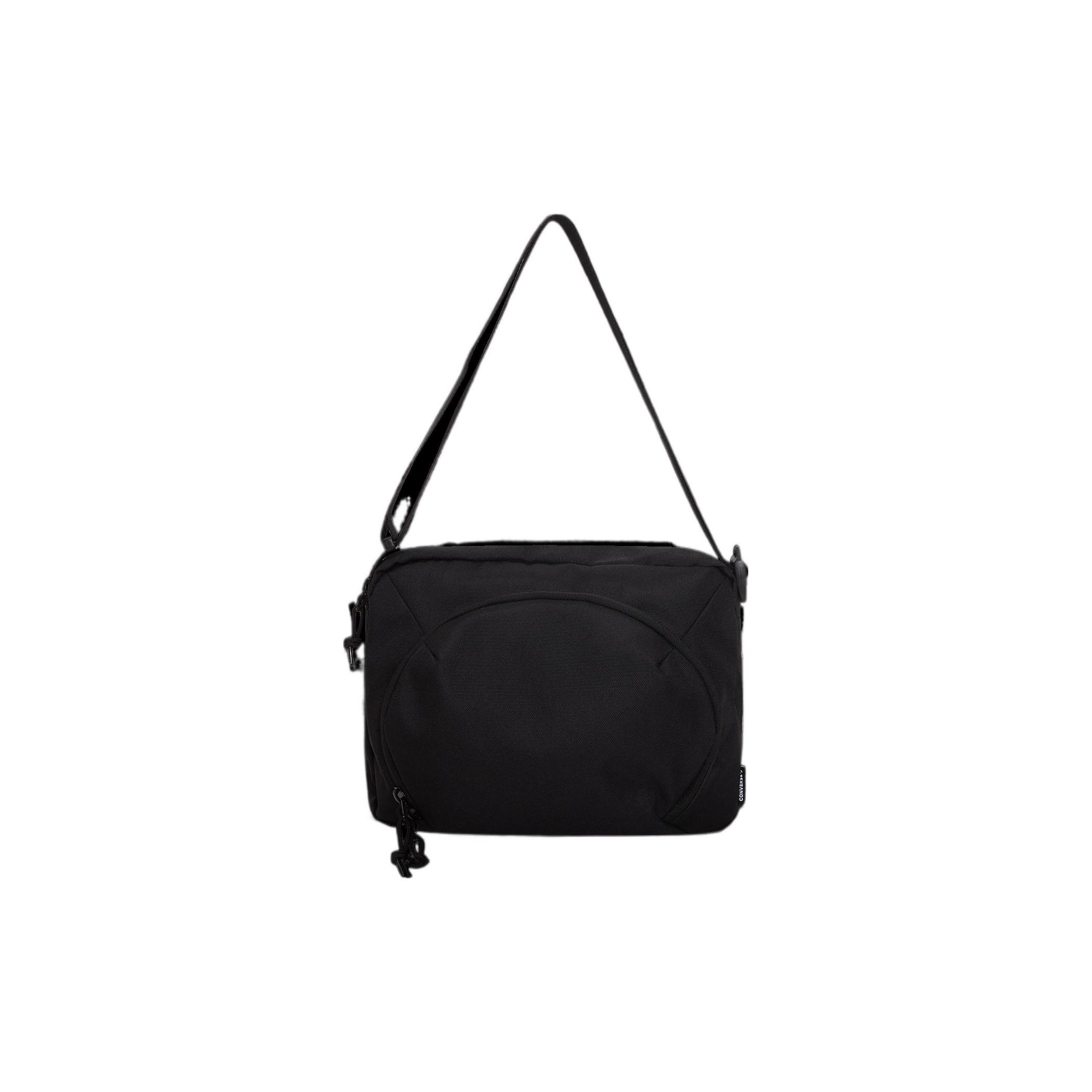 Converse Fashion Casual Trendy Practical Zipper Closure Canvas Shoulder Bag Unisex bags Black 10023130-001 Ink Black
