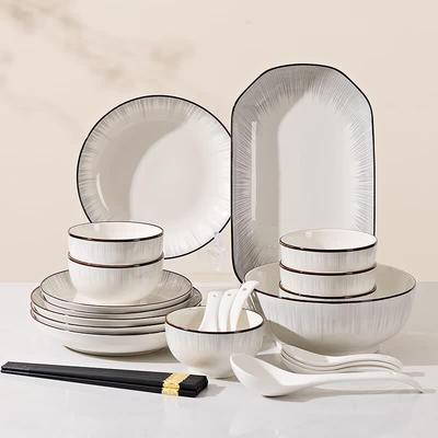 White Lover 27-Piece Ceramic Tableware Set