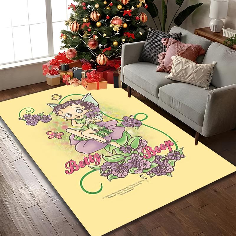 1pc Office Printed Area Carpet, Betty Boop Rug, Home Sofa Chair Mat For Christmas and Halloween Décor