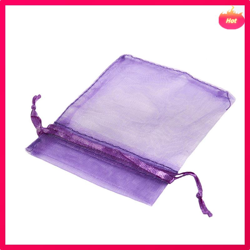 20 Pack Beautiful Dark Purple Organza Gift And Favour Bags 7Cm X 9Cm