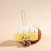 Cute Creative Plush Food Hanging Ornament Pancake Egg Noodles Burger Croissant Keychain Short Plush Toy Cartoon Style