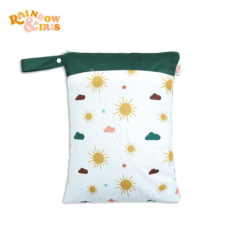 Waterproof Reusable Cloth Bag with Zipper Pocket and Handle - Fashionable Sun Burst Design, Suitable for Beaches, Swimming Pools, Gyms, Yoga