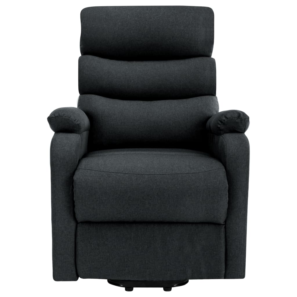 Massage Recliner with Rising Function Dark Grey Fabric