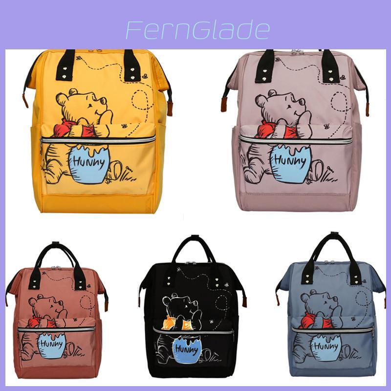 Pooh Bear Mommy Bag Printed Backpack For Mothers And Babies Large Capacity Travel Backpack