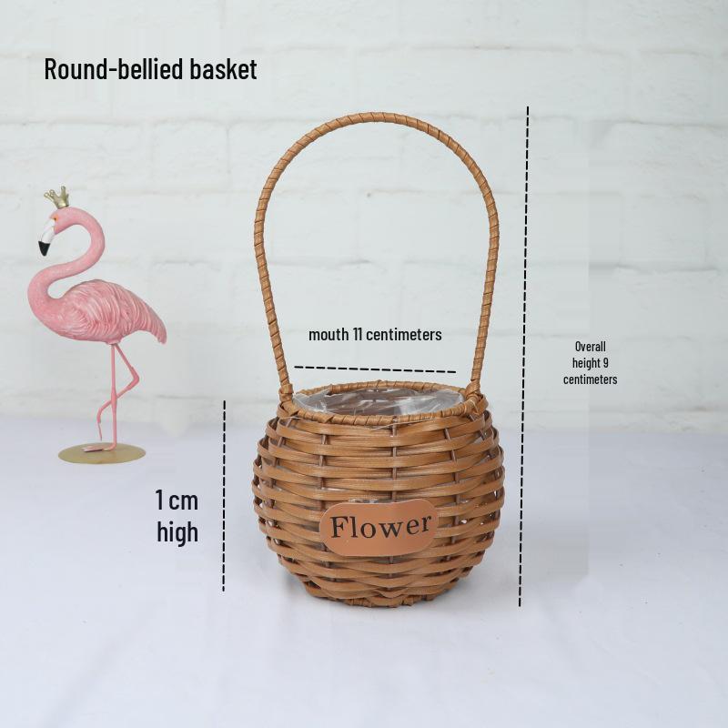 Valentinstag Handgefertigter Rattan Picknick- und Blumenkorb für Hochzeiten und Heimdekoration